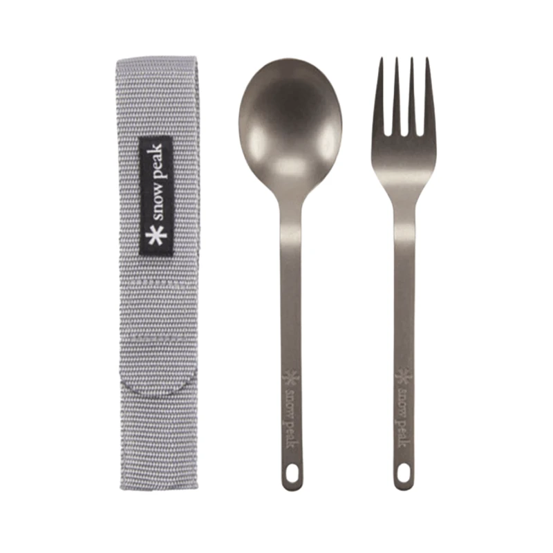 Snow Peak Titanium Fork & Spoon Set 4 Snow Peak Titanium Fork & Spoon Set - Image 2